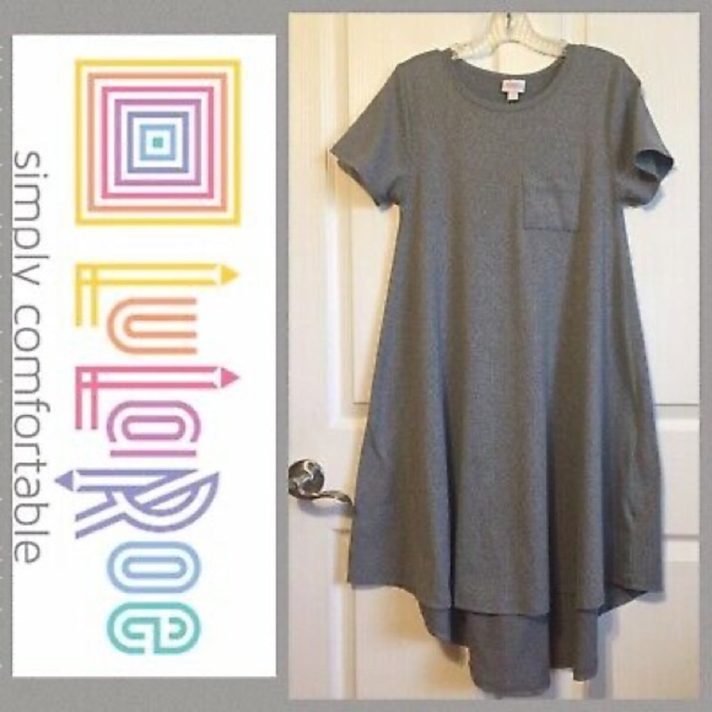 LuLaRoe Carly Gray Dress XL NWT